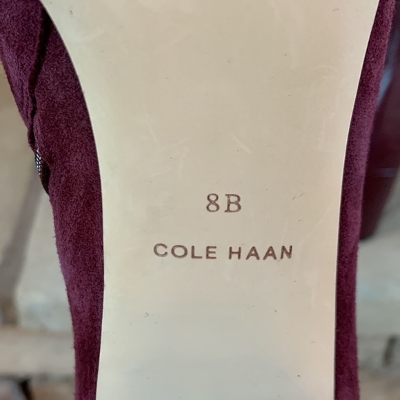 COLE Haan size 8 suede deep purple heeled boots. - Picture 5 of 7